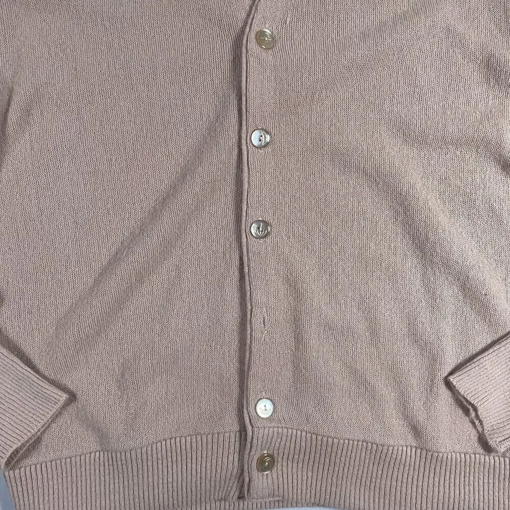 Vintage Arnold Palmer Cardigan Sweater Mens Size L Beige Robert Bruce - Picture 3 of 9